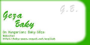 geza baky business card